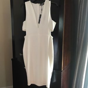 Cut-out deep V plunge cocktail dress
